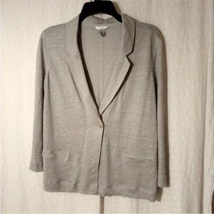 Poetry Linen one button light weight blazer. UK 12 US 6 EUR 38 taupe colored